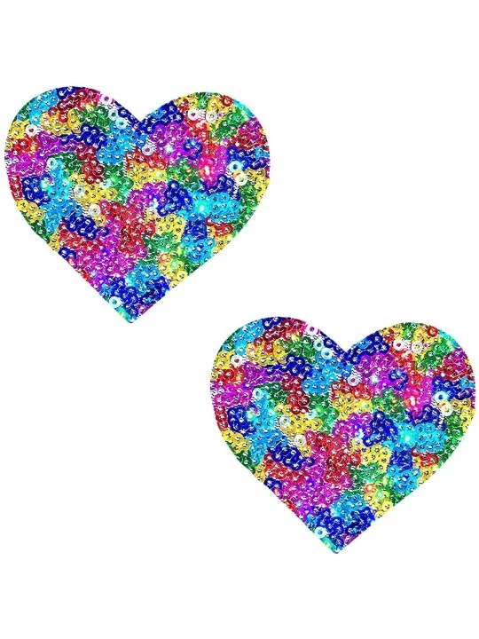 Accessories Flip and Sparkle Sequin Heart Nipztix Pasties Nipple Covers Medical Grade Adhesive Waterproof Made in USA - Unipo...