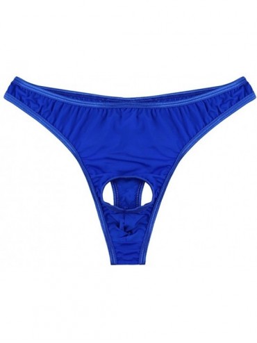 G-Strings & Thongs Mens Smooth G String Thongs Open Front Underwear - Dark Blue - CL193E0GXHW $29.51