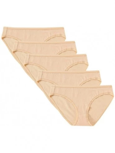 Panties Women's Cotton & Modal Stretch Bikini Panty- 3 to 5-Packs - Beige (5 Pack) - CY18U0O0MS7 $14.26