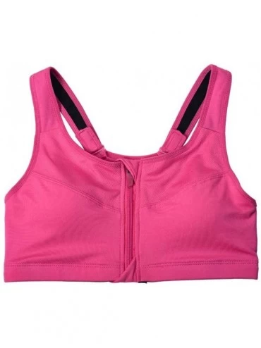 Camisoles & Tanks Women Sports Bra Full Cup Top Vest with Front Zipper Fitness Yoga Workout Running Padded Underwear - Hot Pi...