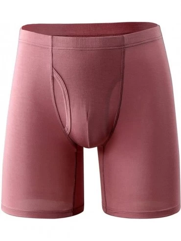 Trunks Men's Underwear - High Waist Boxer Briefs - Athletic High Rise Short Cut - Red - CA19248QMZU $13.37