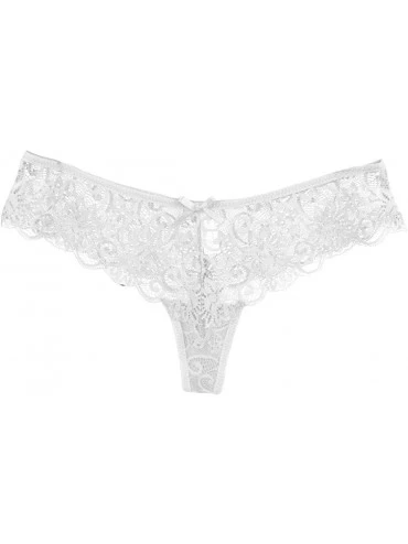 Panties Lace Midnight Bow-Tie Panties Women Underwear Hipster Cheeky Women's Lingerie Cotton - White - CJ195ZATLYK $10.68