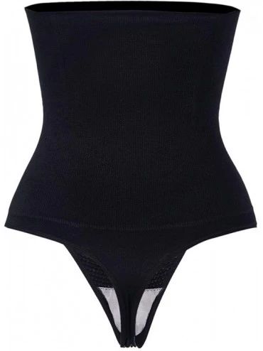 Shapewear Women Thong Strapless Waist Cincher Shapewear Girdle Bodysuit High Waist Tummy Control Slim Panties - Black - CD18X...