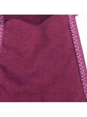 Panties Women Sexy Lace Flowers Briefs-Fashion Hollow Out Underwear Underpants Lingerie Bow Thongs Panties - Purple - C3196U6...