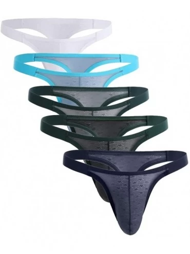 Briefs Mens Sexy Micro Mesh Briefs Soft Breathable Bulge Pouch Underwear 5 Packages - 9081-5p - CV19D3MOA7Y $29.39
