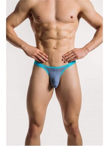 Briefs Mens Sexy Micro Mesh Briefs Soft Breathable Bulge Pouch Underwear 5 Packages - 9081-5p - CV19D3MOA7Y $29.39