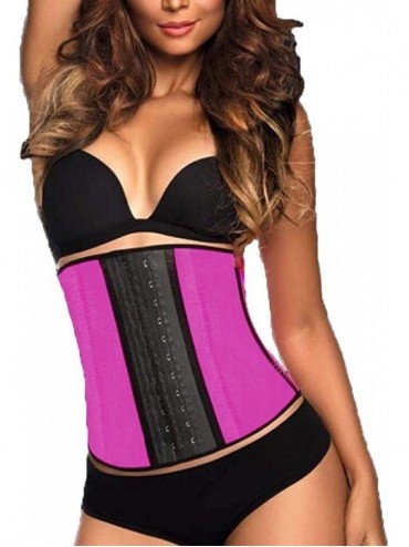 Bustiers & Corsets Women Waist Trainer 3-Breasted Tummy Control Belt Weight Loss Body Shaper Corsets - Rose Red - C619CS6462C...