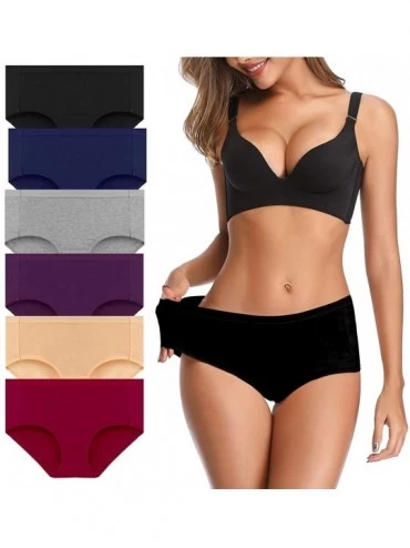Panties Womens Underwear Mid Waist Full Coverage Breathable Ladies Briefs Panties for Women - Multi-a-6 Pack - CS18TKT9I6E $3...