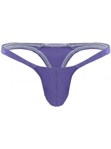 Briefs Men's Sissy Lingerie Bulge Pouch Low Rise Underwear G-String Thongs Bikini Briefs Swimsuit - Purple - CP18HKTGQG5 $13.63