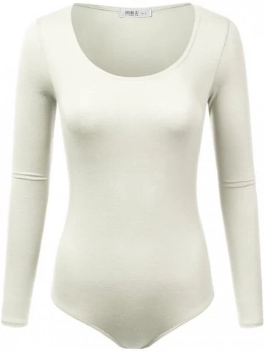 Shapewear Womens Stretchy V-Neck Soft Knit Bodysuit with Plus Size - Awsbsl012_ivory - CK1935OE8OT $29.27