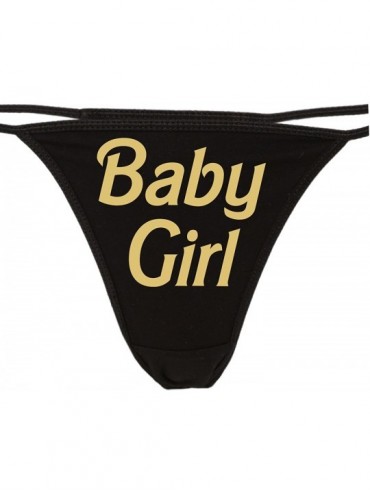 Panties Daddy's Baby Girl Thong Underwear - Cute Panties for Daddys Princess - DDLG - Sand - C2187IDRRED $28.52