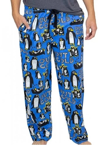 Sleep Bottoms Pajama Pants for Men- Men's Separate Bottoms- Lounge Pants- Funny- Humorous - Out Cold Penguin Pajama Pants - C...