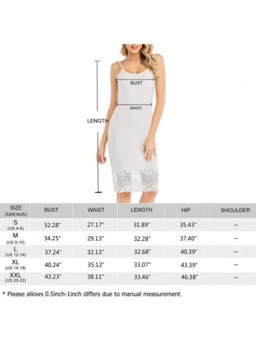 Nightgowns & Sleepshirts Womens Full Slip Spaghetti Strap Nightgown Cami Under Dress with Lace Trim - Black - CP193NAM6QD $16.99