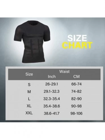 Undershirts Mens Slimming Body Shaper Vest Shirt Abs Abdomen Slim - Black1 - C818R8XDM29 $13.32