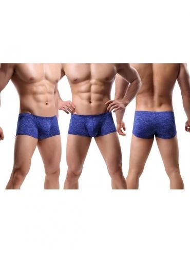 Briefs Men's Underwear Boxer Briefs Breathable Bulge Pouch Underpants Low Rise Elastic - B3black-blue-light Blue - C418UHI63W...