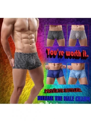 Briefs Men's Underwear Boxer Briefs Breathable Bulge Pouch Underpants Low Rise Elastic - B3black-blue-light Blue - C418UHI63W...