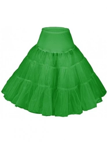 Slips Womens 50s Vintage Rockabilly Net Petticoat Skirt Tutu - Green - CA11AJJUC7J $24.06
