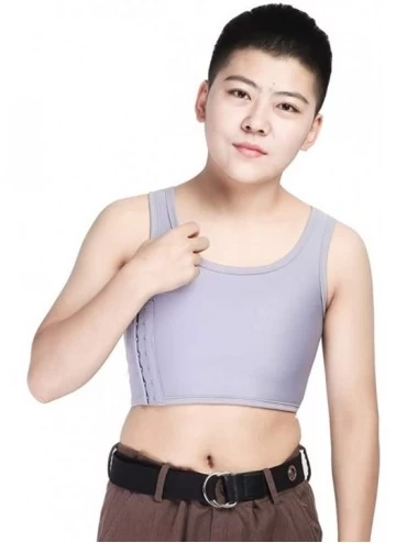 Bustiers & Corsets Summer Mesh IceSilk Chest Binder Underwear for Trans Lesbian Tomboy - Gray - CQ192ON36QO $35.37