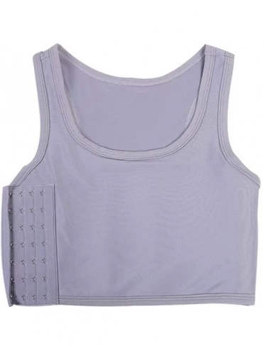 Bustiers & Corsets Summer Mesh IceSilk Chest Binder Underwear for Trans Lesbian Tomboy - Gray - CQ192ON36QO $16.51