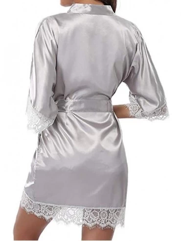 Accessories Women's Lady Sexy Lace Sleepwear Satin Nightwear Lingerie Pajamas Suit - Gray - CV18S9W7O20 $10.60