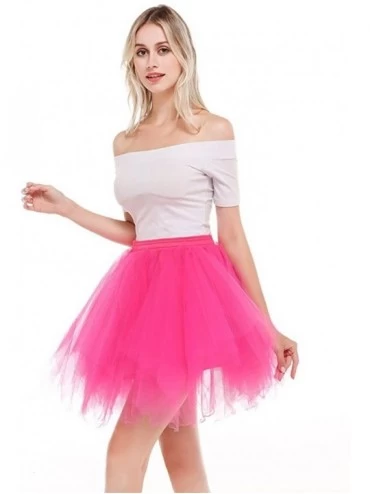 Slips Women's Vintage 1950s Short Tulle Petticoat Ballet Bubble Tutu Puffy Tutu Petticoat Tulle Underskirt - Light Orange - C...