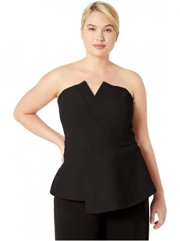 Bustiers & Corsets Women's Plus Size Sleeveless Solid Corset TOP - Black - CP18ERW27MK $78.44