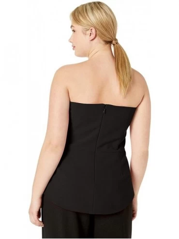 Bustiers & Corsets Women's Plus Size Sleeveless Solid Corset TOP - Black - CP18ERW27MK $40.83