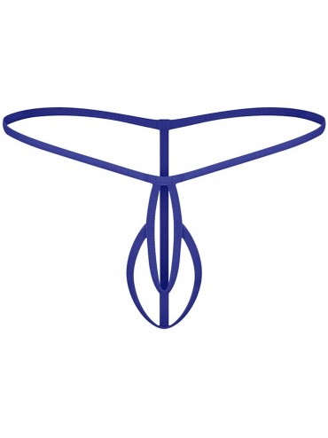 G-Strings & Thongs Sexy Mens Stretch Bulge Pouch Thong Bikini Briefs Underwear Underpants - Blue - CM199LGUIQM $21.39