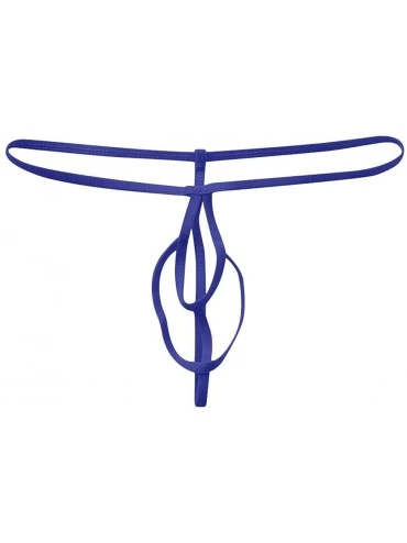G-Strings & Thongs Sexy Mens Stretch Bulge Pouch Thong Bikini Briefs Underwear Underpants - Blue - CM199LGUIQM $12.52