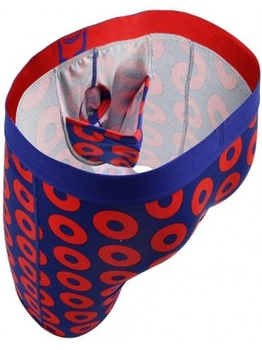 Boxer Briefs V Underwear with Dual Pouch Mens Sports Performance 8 inch Leg Boxer Briefs - Blue/Red - CQ1966C4G4Y $53.09