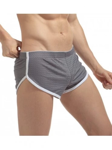 Boxer Briefs Men's Split Side Boxer Briefs Underwear Breathable Underpants - Grey - CK1880R52W5 $10.25