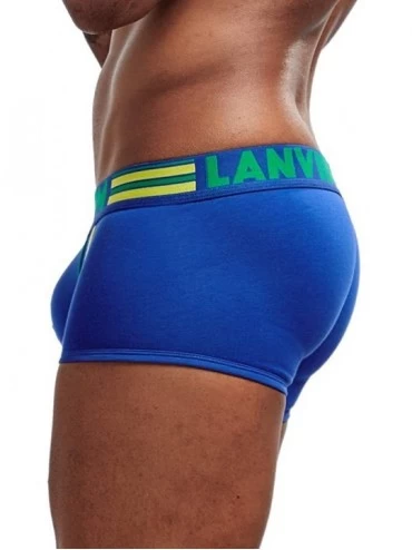 Boxer Briefs Men's Briefs Underwear-Pure Color Boxer Briefs Shorts Bulge Pouch Underpants - Blue - C318UNOG52Z $13.15