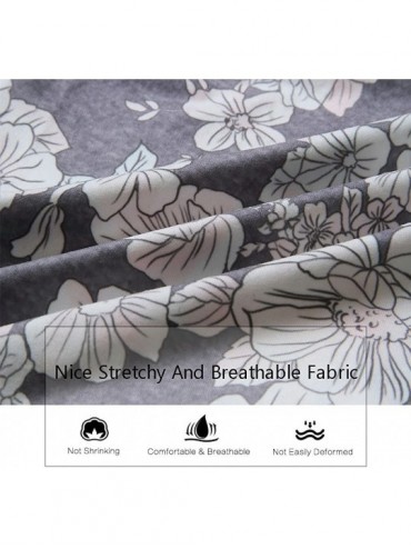 Bottoms Women's High Waist Casual Floral Print Drawstring Wide Leg Palazzo Pants Lounge Pajama - Grey - C11885OMTTN $51.58