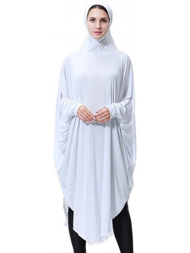 Robes Muslim Islamic Women's Modest Thobe with Hijab - White - CK19803N8GT $37.06