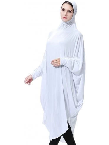 Robes Muslim Islamic Women's Modest Thobe with Hijab - White - CK19803N8GT $19.73