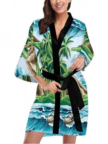 Robes Custom Hippie Peace Love Women Kimono Robes Beach Cover Up for Parties Wedding (XS-2XL) - Multi 5 - C1190ZG0WMK $87.16