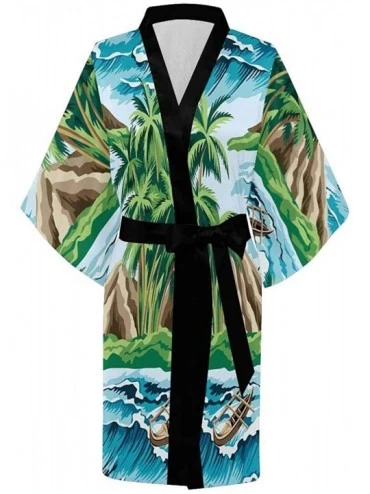 Robes Custom Hippie Peace Love Women Kimono Robes Beach Cover Up for Parties Wedding (XS-2XL) - Multi 5 - C1190ZG0WMK $41.88