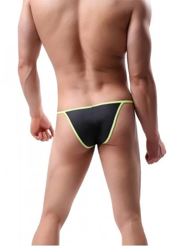 G-Strings & Thongs Men's Sexy Polyester G-String Underwear Sexy Low Rise Bulge Thong Underwear - 3black - C3193Z4D9T0 $21.77