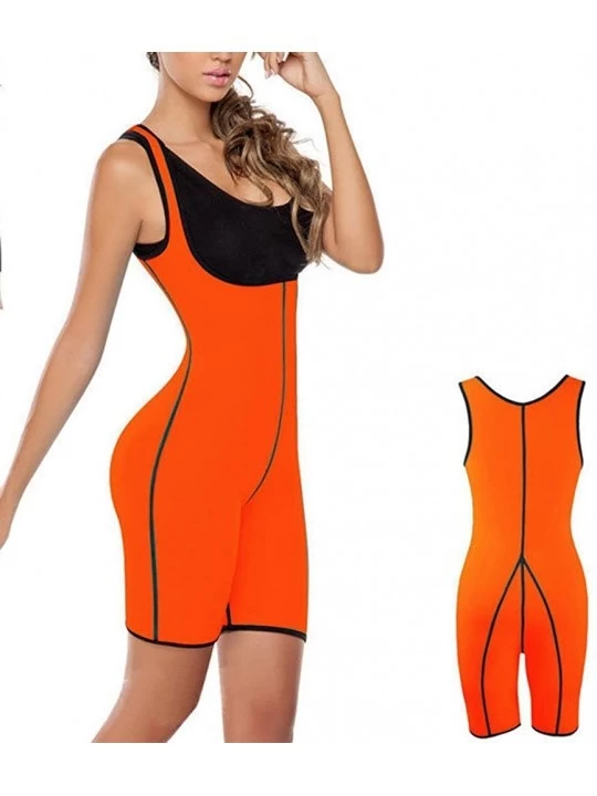 Shapewear Womens Full Body Fitness Shaper Sweating Bust Care Good Stretchy for Weight Loss or Sports Body Suits - Orange - CZ...