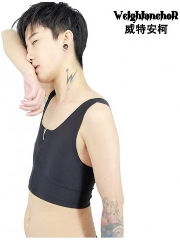 Shapewear Breathable Seamless Underwear Zipper Chest Binder for Tomboy Trans Lesbian - Black - CE18ZTDYZW2 $25.85