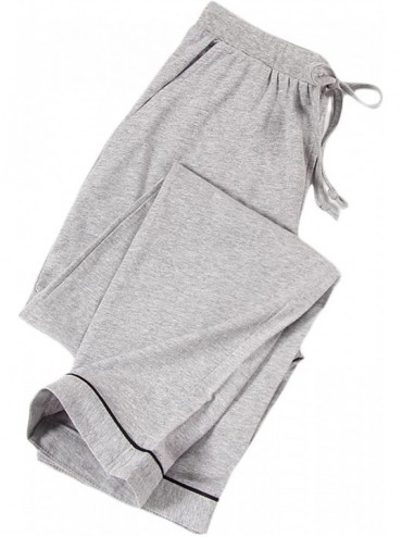 Nightgowns & Sleepshirts Women's Classic Stretch 100% Cotton Knit Pajama Bottom Lounge Pants - Gray - CD186DZDOLQ $43.45