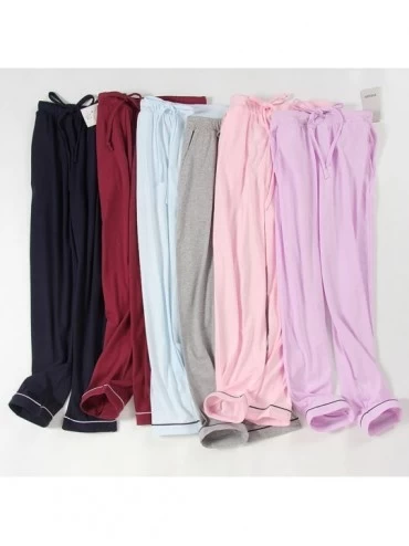 Nightgowns & Sleepshirts Women's Classic Stretch 100% Cotton Knit Pajama Bottom Lounge Pants - Gray - CD186DZDOLQ $19.50