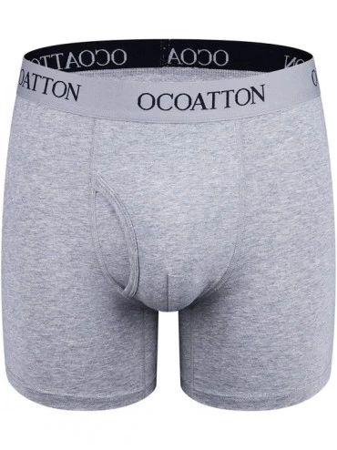 Boxer Briefs Men's Underwear Cotton Boxer Briefs With Fly 4-Pack - 2black+2blue - CJ184OA5D5M $26.48