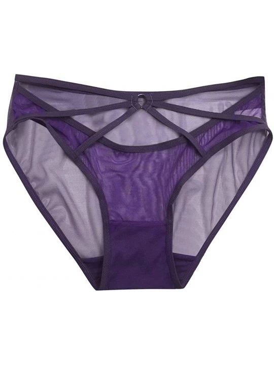 Slips Women Sexy Panties Underwear Transparent Comfort Knickers Breathable - Purple - C0197774ZZX $9.59