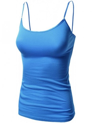 Camisoles & Tanks Women's Basic Solid Camisole Tank Tops with Adjustable Straps - Awttk0216 Dark Turquoise - CJ195TUQZ0N $20.96