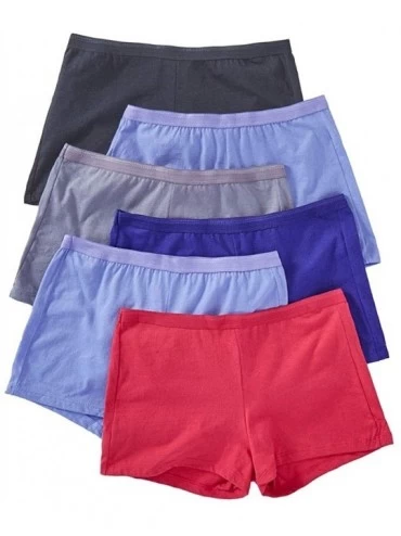 Panties Women's Cotton Shortie Panties - 6 Pack 6DSHTA1 7 Assorted - C118I995L5O $36.68