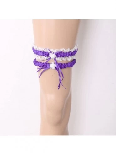 Garters & Garter Belts Wedding Bridal Garter Set Toss Garter Thigh Ring Keepsake Gift Wedding Favours - Purple - C018YOM3GUS ...