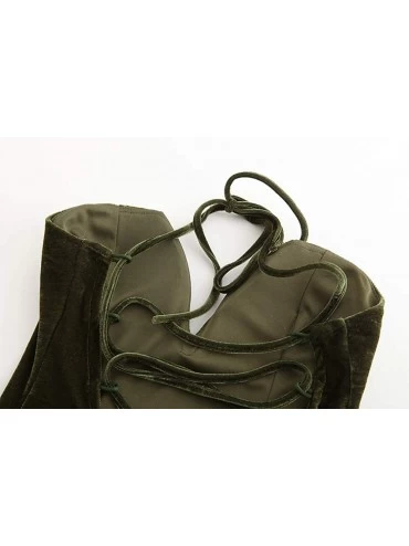 Shapewear Women's Strapless Back Lace up Velvet Bodysuit - Beige - CD18SQR220W $25.04