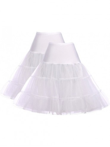 Slips Women's 50s Petticoat Vintage Crinoline Tutu Underskirts - 2-pack(white+white) - CP18YEK0A6I $46.24