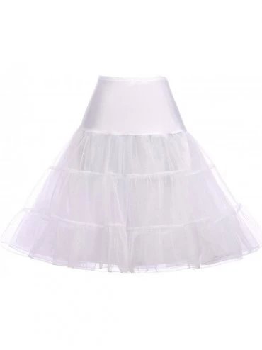 Slips Women's 50s Petticoat Vintage Crinoline Tutu Underskirts - 2-pack(white+white) - CP18YEK0A6I $20.92